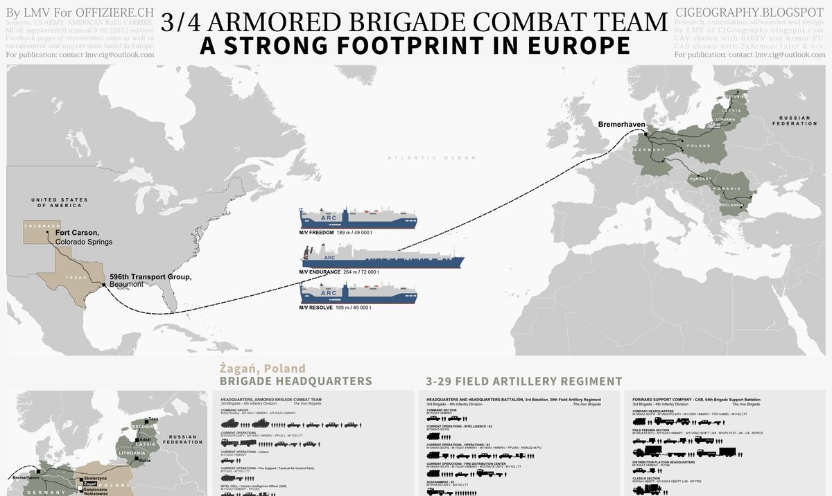 The full organization of the 3rd ABCT, 4th Infantry Division and its deployment to Europe