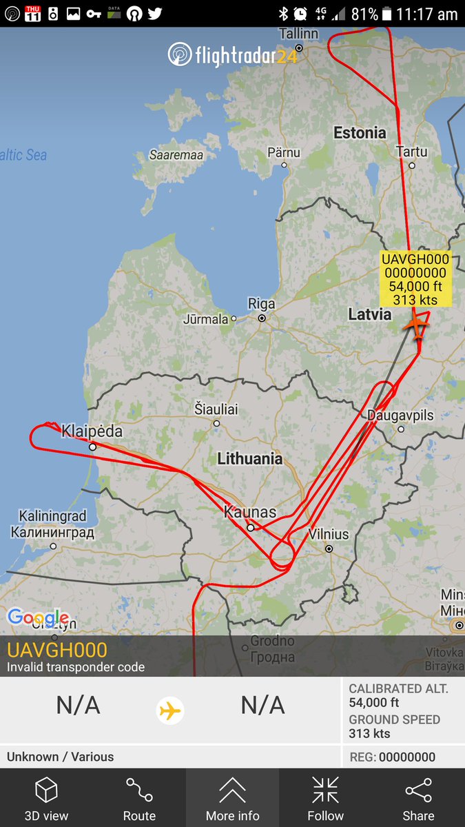Reconnaissance over the Baltics: Swedish Air Force GLF4, USAF RQ4 Global Hawk, USAF RC135W Rivet Joint, RAF E3 AWACS   