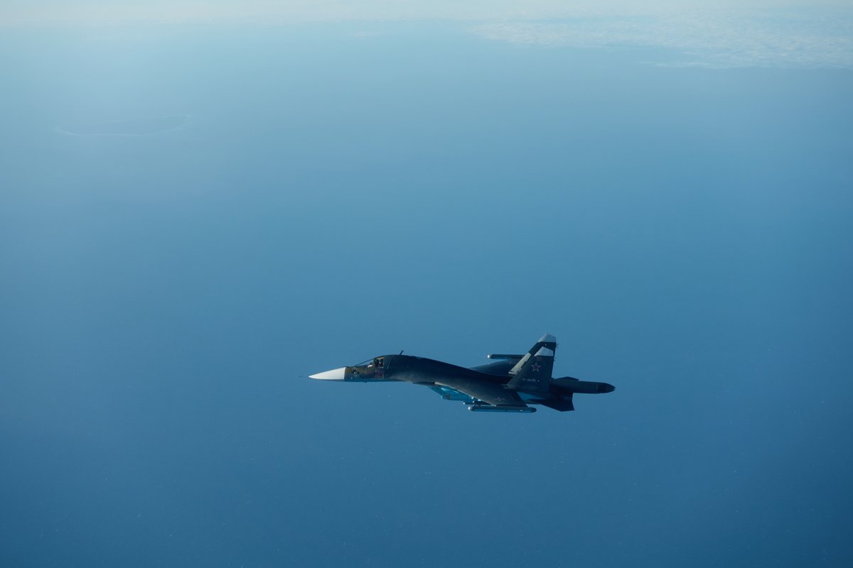 January 25, the Baltic QRA were launched to conduct their first alfa scramble for this year. Danish F-16 from Šiauliai intercept RuAF Su-34 FULLBACK RED 21 above Baltic Sea