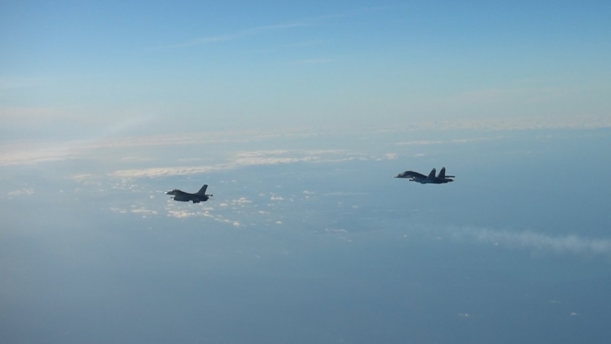 January 25, the Baltic QRA were launched to conduct their first alfa scramble for this year. Danish F-16 from Šiauliai intercept RuAF Su-34 FULLBACK RED 21 above Baltic Sea