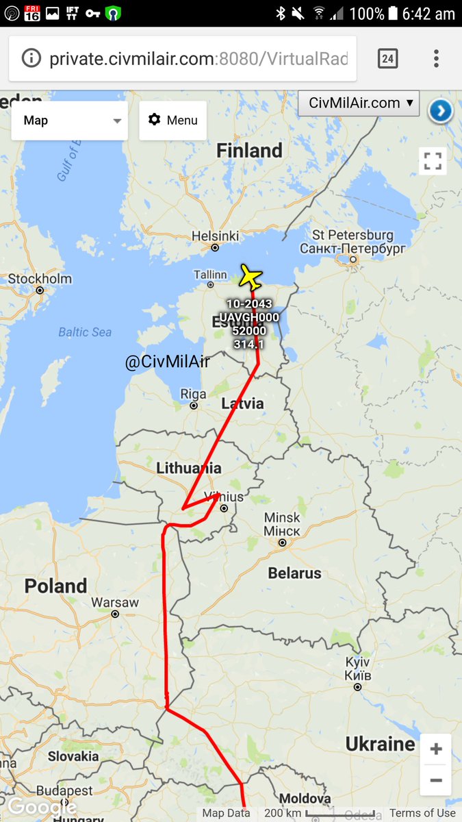US Air Force RQ-4 Global Hawk UAV 52,000ft over Estonia    