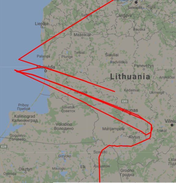 USAF UAV Global Hawk RQ4B Surveillance mission over Baltic states- paying particular attention to Kaliningrad Oblast and Belarus/Russian borders 1419z   