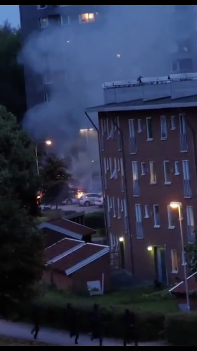 In a coordinated attack, 80 vehicles were set ablaze across west Sweden last night. PM says it seems as a military action. He asked these criminals: What the hell are you doing?   