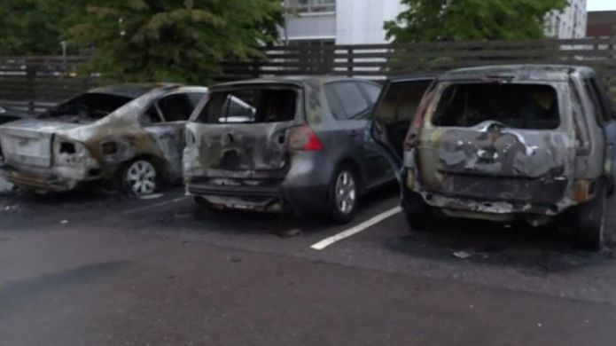 In a coordinated attack, 80 vehicles were set ablaze across west Sweden last night. PM says it seems as a military action. He asked these criminals: What the hell are you doing?   