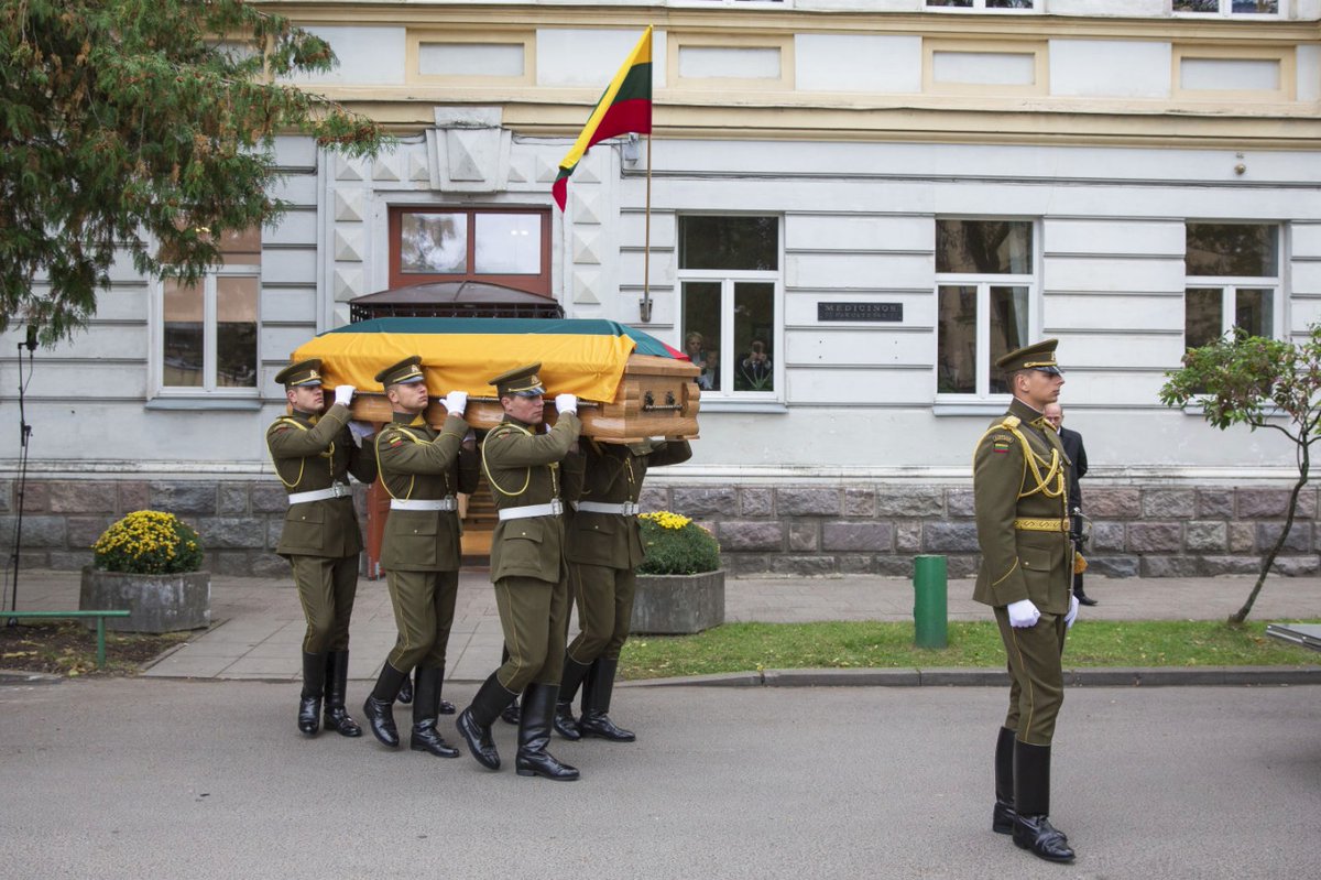 Lithuania pays tribute to anti-Soviet guerrilla hero Adolfas Ramanauskas - Vanagas with state funeral in Vilnius. He was captured by Soviets in 1956, brutally tortured, executed the following year and thrown into an unidentified grave. The remains were identified only this year   