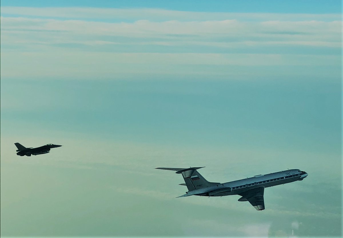 Currently F16 @BelgiumDefence are safeguarding the airspace over the Baltic region. Last week Belgium pilots have escorted several non-NATO military aircraft