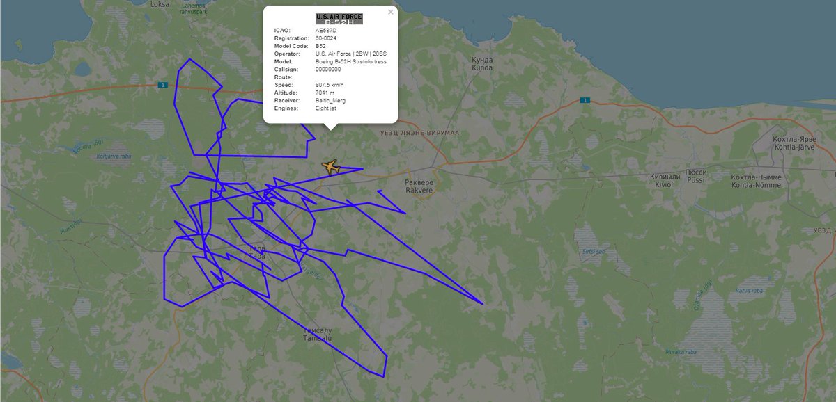 B-52H flight today over Estonia