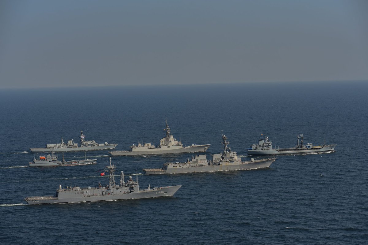 Standing @NATO Maritime Group 1 (SNMG1) during a passing exercise (PASSEX) with the Polish Navy @MarWojRP last week in the Baltic Sea.    