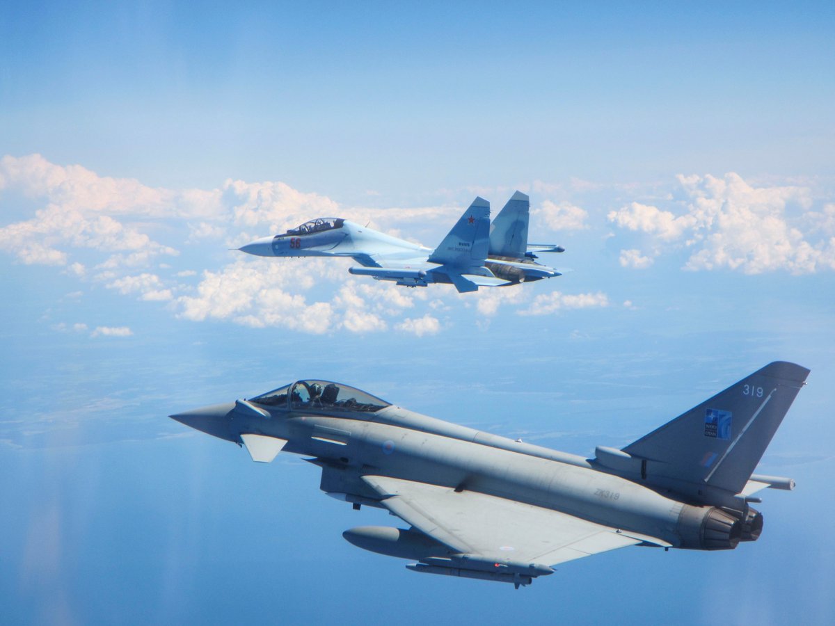 Royal Air Force Typhoon jets were scrambled twice over the weekend to intercept Russian military aircraft.  It means that the RAF have   made eight intercepts of Russian aircraft since taking over the Baltic Air Policing mission on May 3rd.   