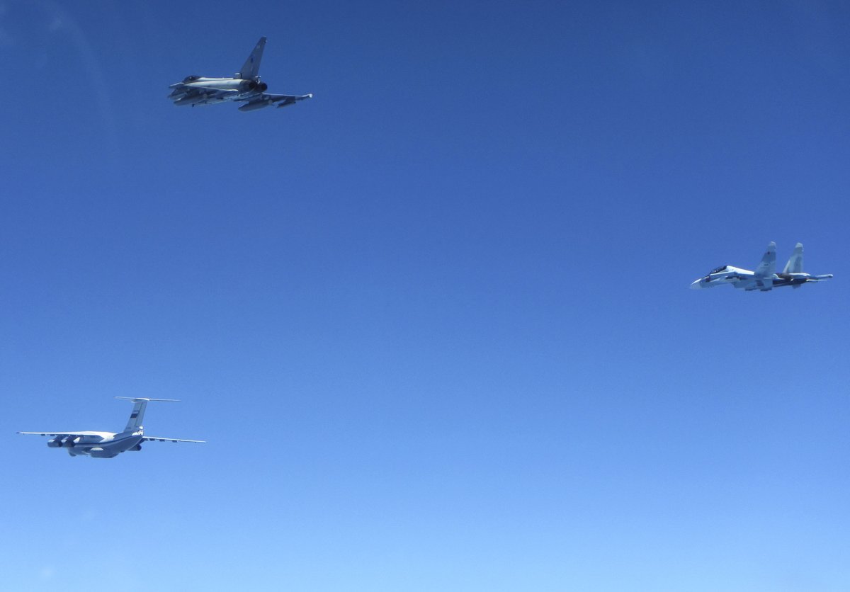 Royal Air Force Typhoon jets were scrambled twice over the weekend to intercept Russian military aircraft.  It means that the RAF have   made eight intercepts of Russian aircraft since taking over the Baltic Air Policing mission on May 3rd.   