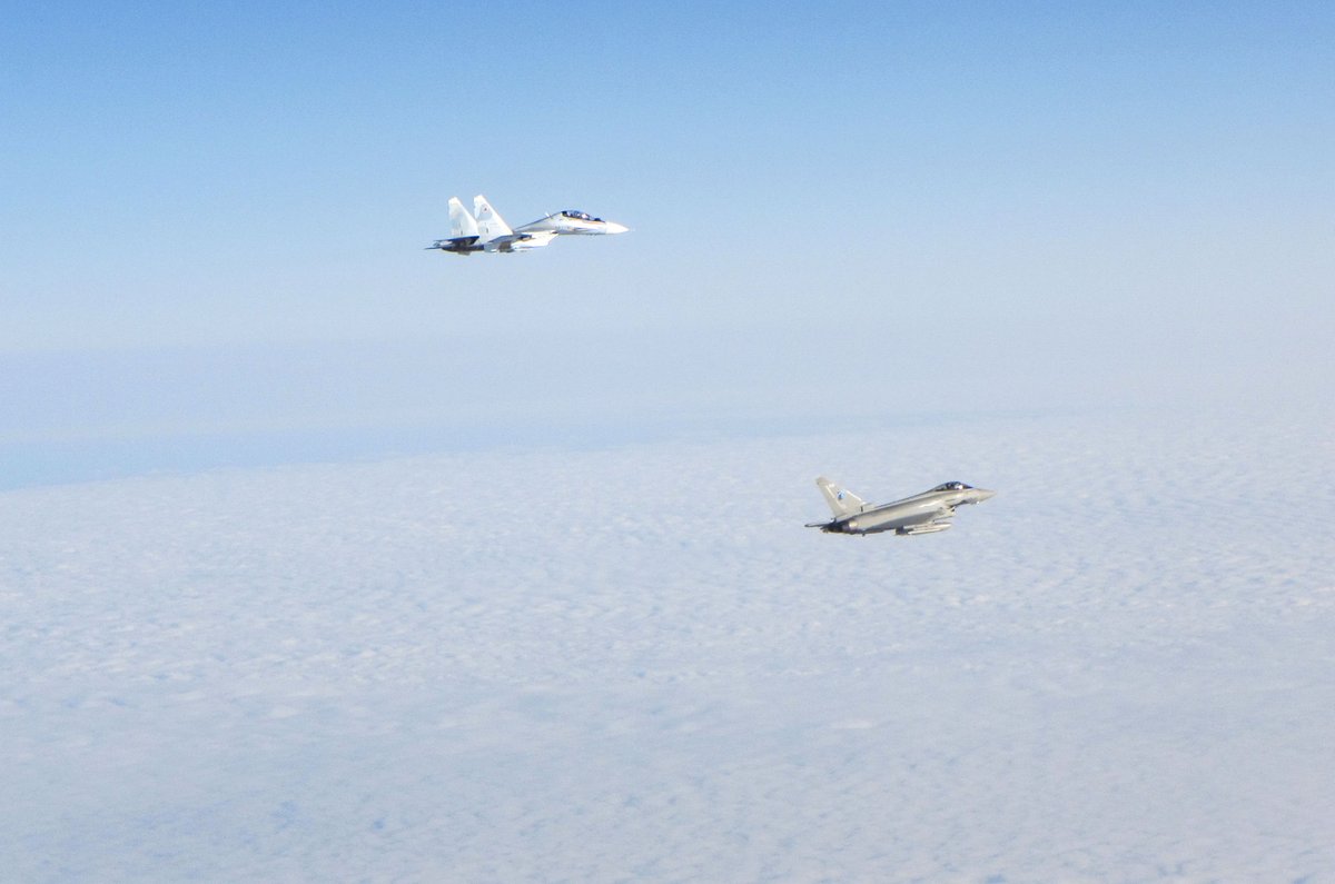 Royal Air Force Typhoon jets were scrambled twice over the weekend to intercept Russian military aircraft.  It means that the RAF have   made eight intercepts of Russian aircraft since taking over the Baltic Air Policing mission on May 3rd.   
