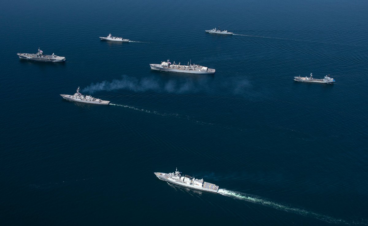 BALTOPS 2020 kicked it off 8 June with a photo op in the Baltic Sea.  Among the ships are US destroyer DONALD COOK DDG75, Canada's frigate FREDERICTON 337, Norwegian frigate OTTO SVERDRUP F312
