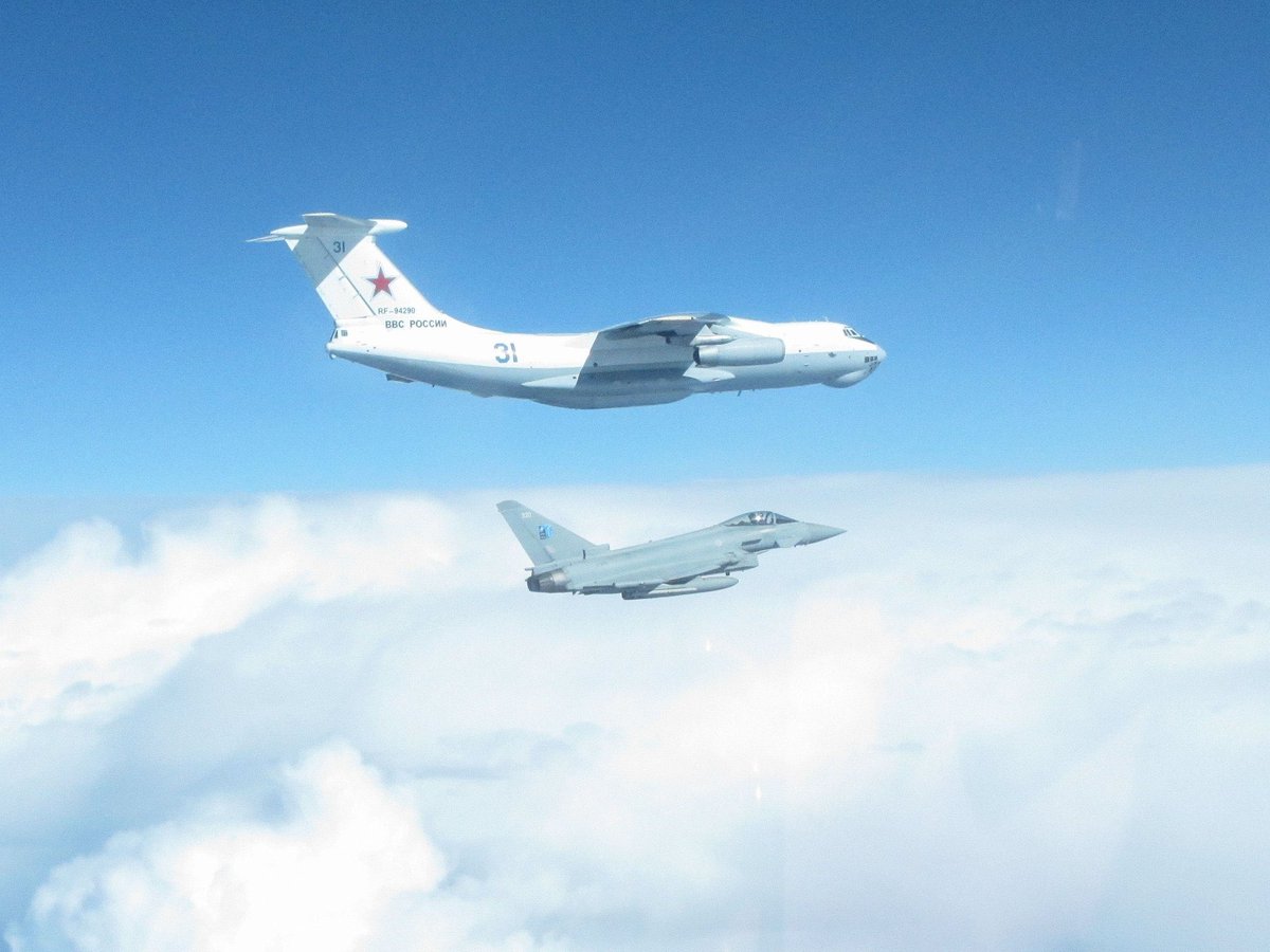 RAF Typhoons intercepted a Russian Air Force IL-78 MIDAS earlier today while deployed on Baltic Air Policing