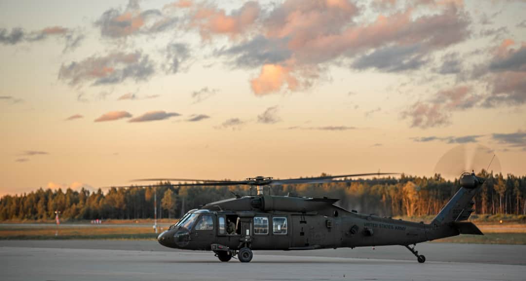 US UH-60 Black Hawk helicopters arrived at Lielvārde Air Base, Latvia