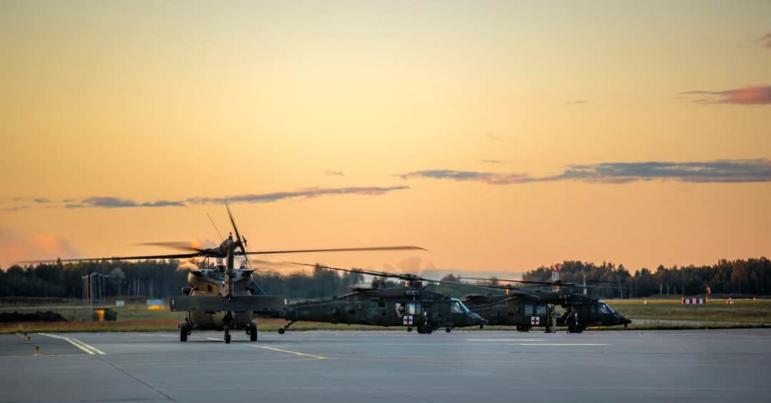US UH-60 Black Hawk helicopters arrived at Lielvārde Air Base, Latvia