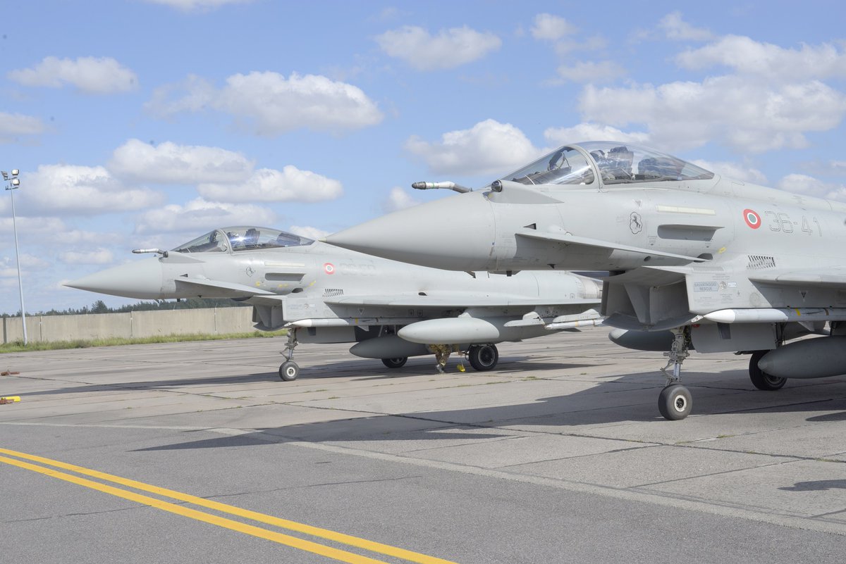 Italy assumes the command of NATO's Baltic Air Policy Mission. Italian Eurofighters are based on a Lithuanian base