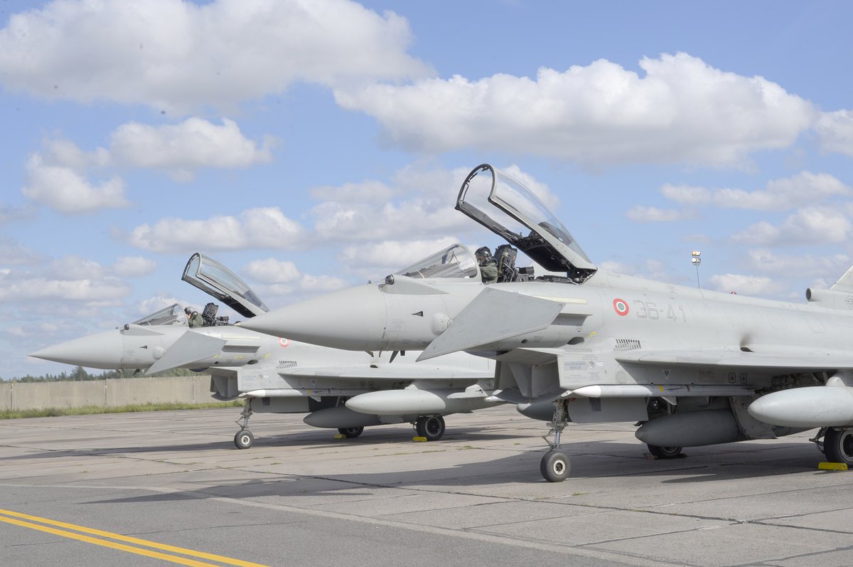 Italy assumes the command of NATO's Baltic Air Policy Mission. Italian Eurofighters are based on a Lithuanian base