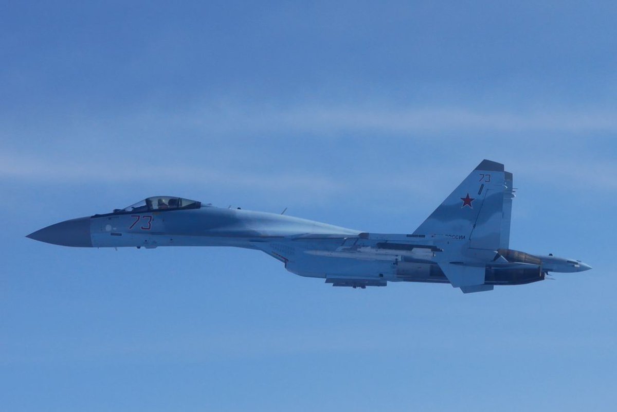 An Eurofighter Typhoon fighter jet from the Estonian airbase Yamari spotted a Russian Il-38 military aircraft accompanied by Su-27 and Su-35 fighters in international airspace west of Estonia