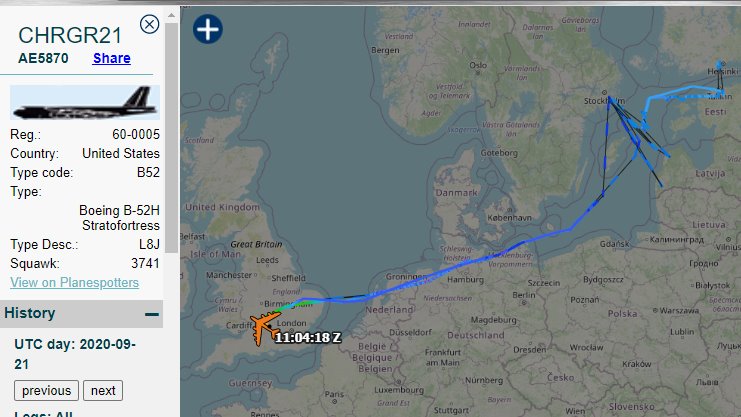 Guardians of the Upper Realms 5th Bomb Wing CHRGR21 reg 60-0005 out of RAF Fairford over Groningen Netherlands 27,000 feet heading for the Baltics