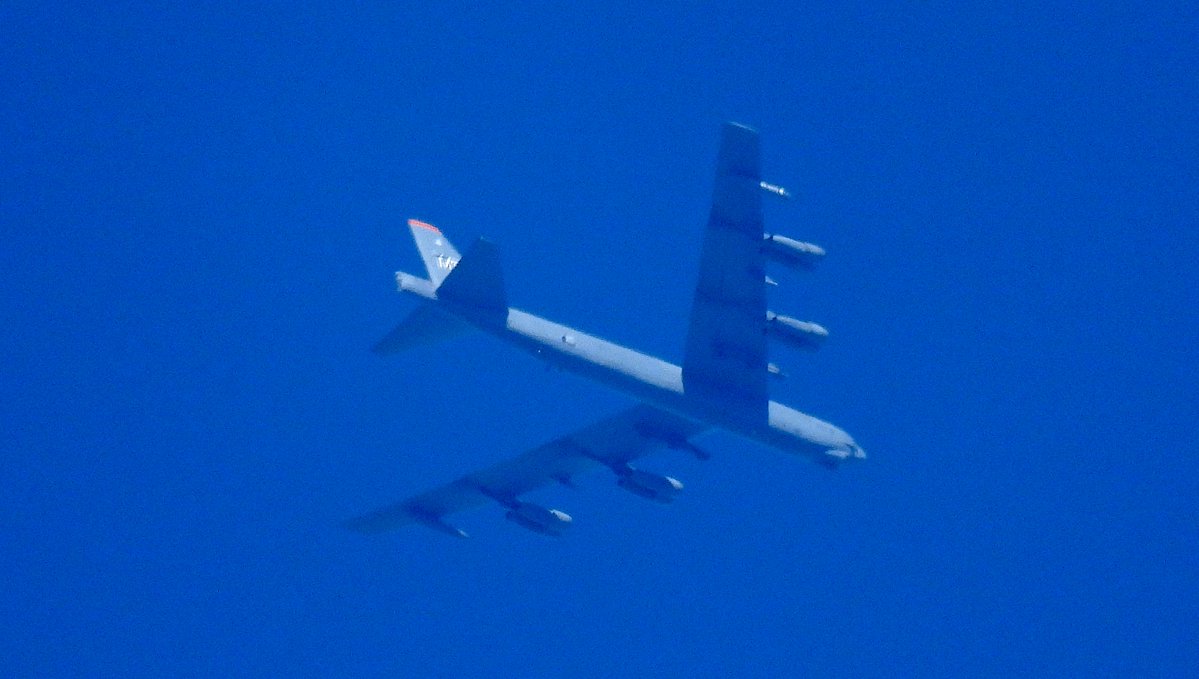 Guardians of the Upper Realms 5th Bomb Wing CHRGR21 reg 60-0005 out of RAF Fairford over Groningen Netherlands 27,000 feet heading for the Baltics