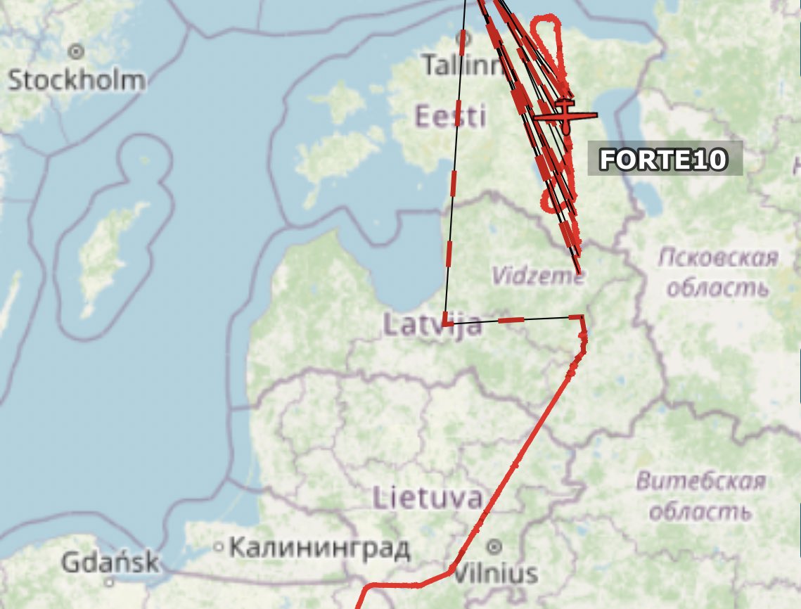 US UAV Global Hawk active over Estonia. FORTE10, AE27A7   Reg.: 04-2021 Country: United States Type code: Q4 Type: Teledyne RQ-4A Global Hawk