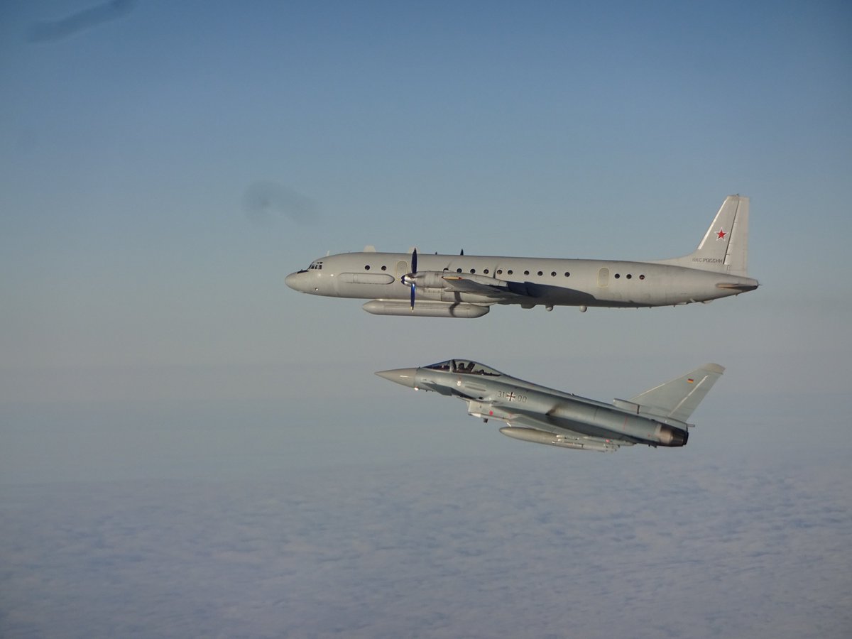 Die Alarmrotte des flag-deflag-de EinsKtgt zur Verstärkung des @NATO VAPB identifizierte ein flag-ruflag-ru Militär-Flugzeug vom Typ IL-20 COOT A im internationalen Luftraum nördlich flag-deflag-de, welches vom russischen Kernland in Richtung Kaliningrad flog und kein Transpondersignal abstrahlte