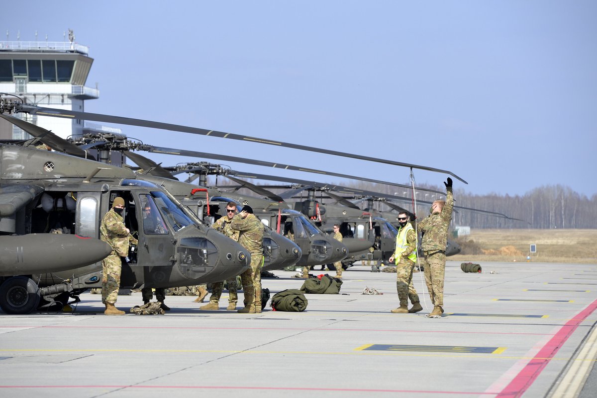 .@USArmy's UH-60 Black Hawk helicopters belonging to the 3-1 Assault ...