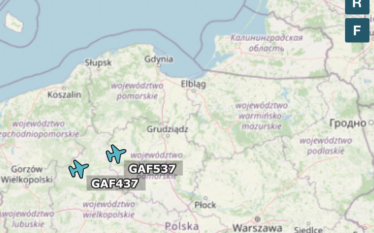 German Air Force, most probably jets, heading towards Kaliningrad and Suwalki Corridor