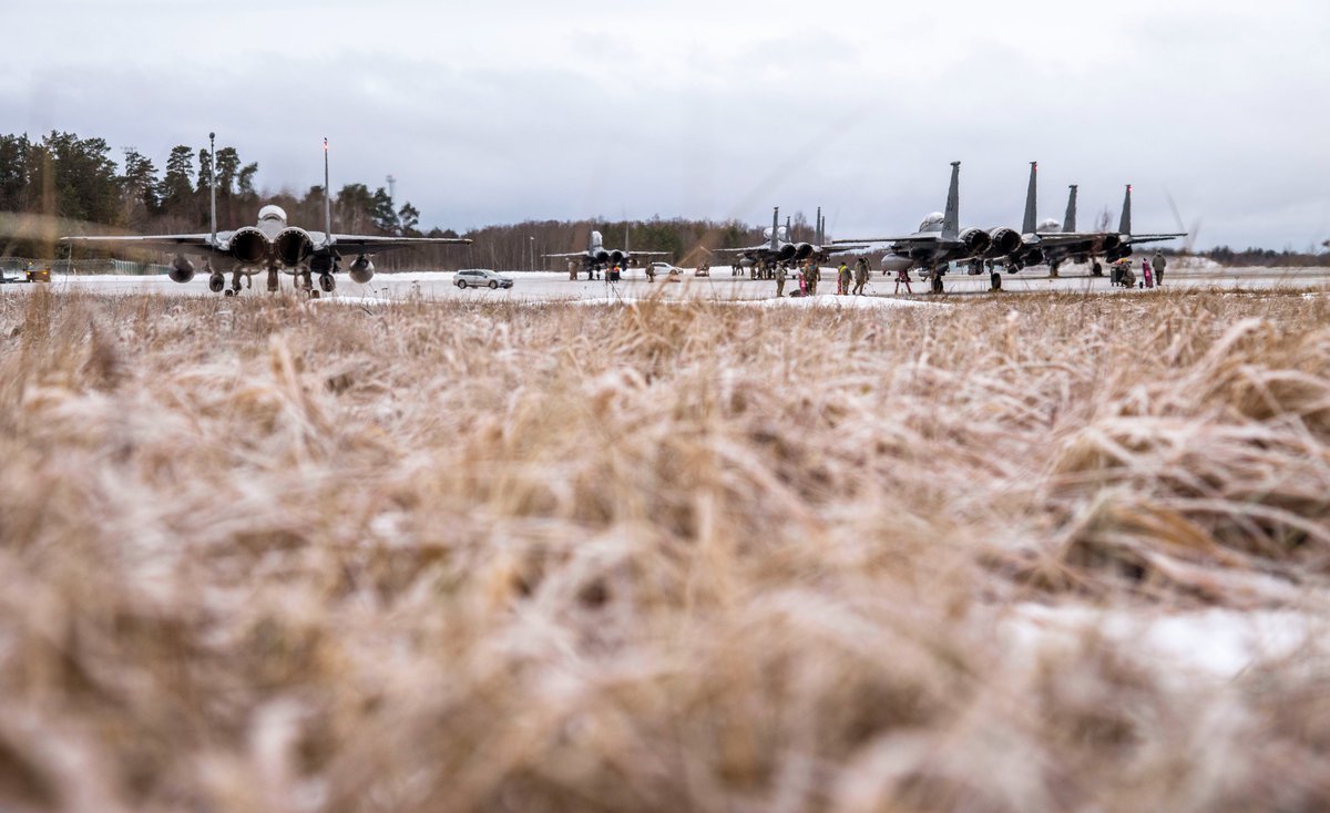 .@usairforce F-15s have landed at Amari Air Base, Estonia and Danish F-16s will arrive at Siauliai Air Base, Lithuania tomorrow to bolster the forces already deployed under the long established @NATO Air Policing mission 