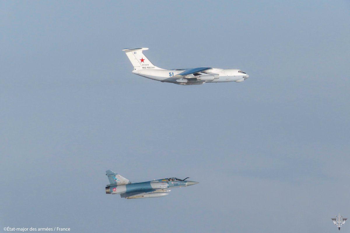 2  Mirage 2000-5 took off from Šiauliai Air Base under NATO orders to conduct a visual identification of a  Il-78 that was flying over international waters off the  coast